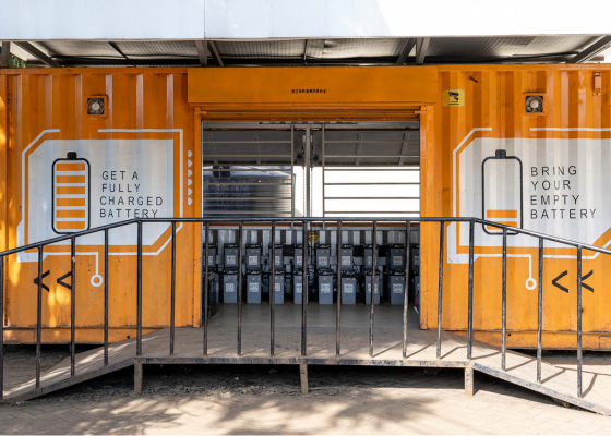 Manual swap stations and automated battery cabinets deployed by OKOA